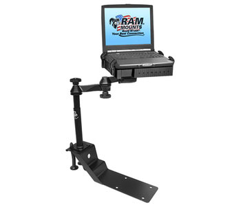 a toughbook police car laptop attached to a Ram Mount vehicle mount